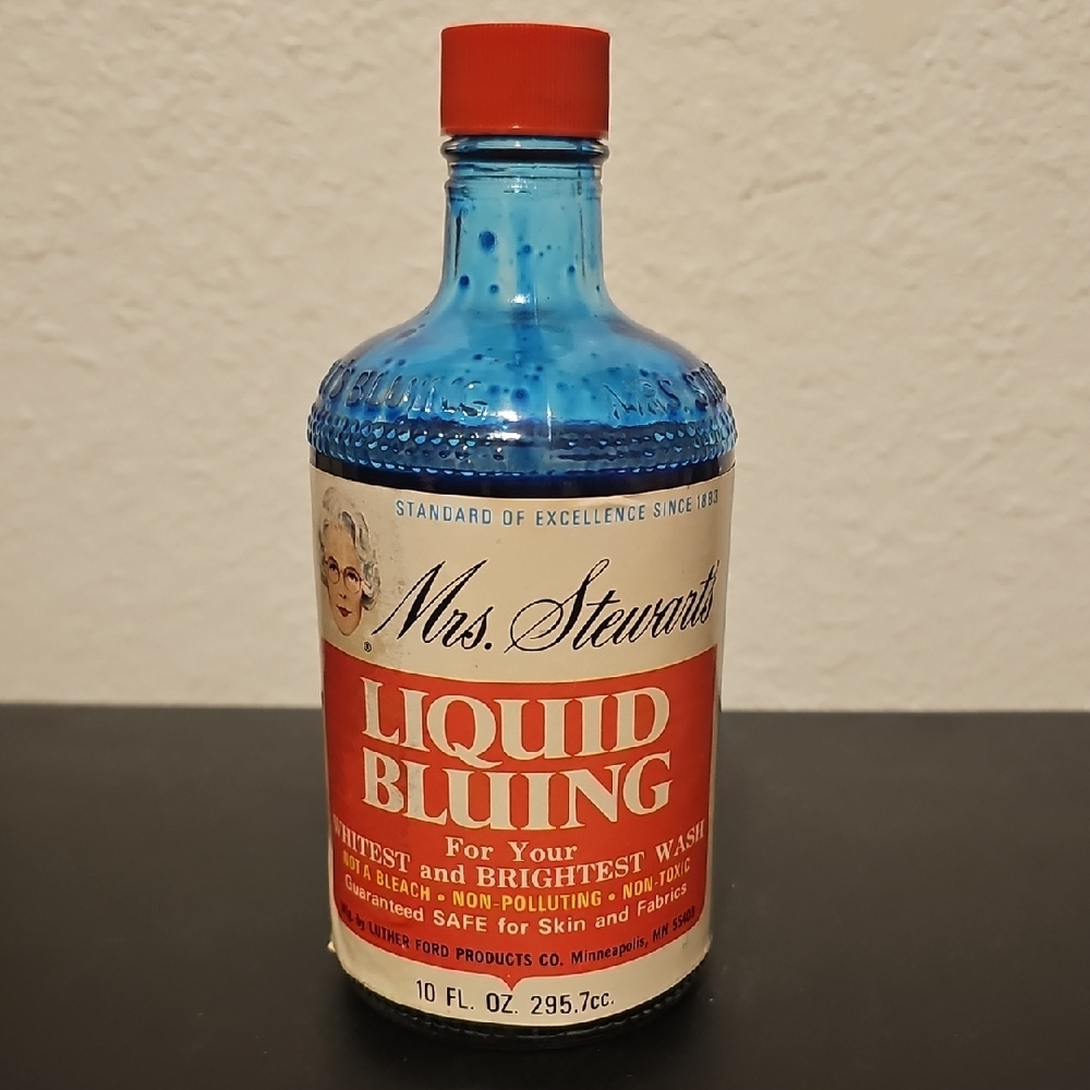 Vintage Mrs. Stewart's Liquid Bluing Bottle